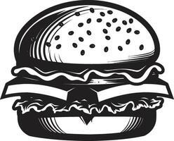 smakelijk mysterie vector hamburger icoon fijnproever hartig zwart vector embleem