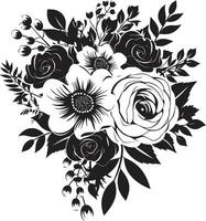 bruiloft bloemen charme bruids doos icoon chique bloemblad harmonie monotoon bruids vector