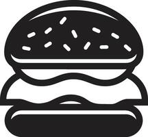 iconisch hamburger ontwerp zwart vector sissend verleiding hamburger embleem