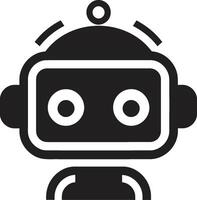 klein tech betovering schattig klein bot Mark micro cybernetisch wonder zwart vector bot embleem