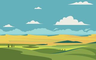 grasland praire vector illustratie. landschap gras veld-