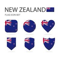 nieuw Zeeland 3d vlag pictogrammen van 6 vormen allemaal geïsoleerd Aan wit achtergrond. vector