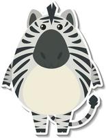 mollige zebra dieren cartoon sticker vector