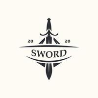 zwaard wijnoogst logo ontwerp. illustratie zwaard element, kan worden gebruikt net zo logo, icoon, sjabloon jas van armen concept vector