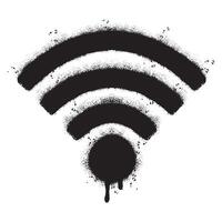 verstuiven geschilderd graffiti Wifi icoon gespoten geïsoleerd met een wit achtergrond. vector