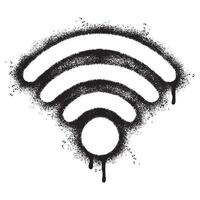 verstuiven geschilderd graffiti Wifi icoon gespoten geïsoleerd met een wit achtergrond. vector