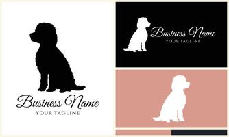 silhouet hond teckel logo sjabloon vector