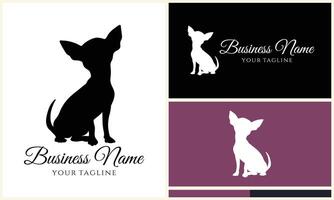 silhouet hond teckel logo sjabloon vector