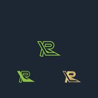 alfabet initialen logo lr, rl, l en r vector