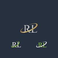 alfabet initialen logo lr, rl, l en r vector