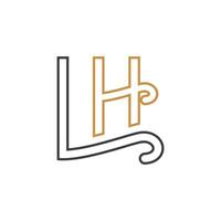 eerste brief lh logo of hl logo vector ontwerp sjabloon