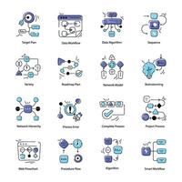 handig reeks van creatief workflow tekening pictogrammen vector