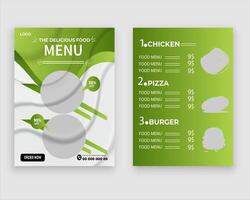 vector menu sjabloon voor restaurant en cafe