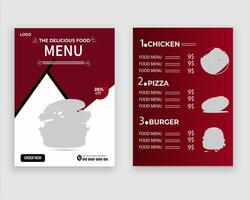 vector menu sjabloon voor restaurant en cafe