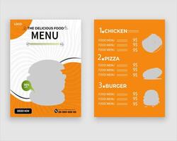 vector menu sjabloon voor restaurant en cafe