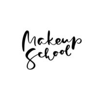 kalligrafie belettering tekst make-up school. logo modern design vector illustratie plat logo kapper onderwijs