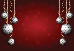 kerst achtergrond met zilveren ornamenten vector