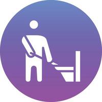 Mens schoonmaak badkamer vector icoon