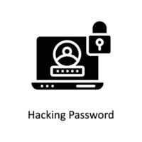 hacken wachtwoord vector solide icoon stijl illustratie. eps 10 het dossier