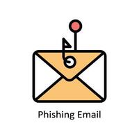 phishing e-mail vector gevulde schets icoon stijl illustratie. eps 10 het dossier