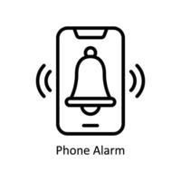 telefoon alarm vector gevulde schets icoon stijl illustratie. eps 10 het dossier