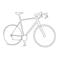 doorlopend single lijn tekening van fiets en fiets dag concept een lijn vector kunst illustratie