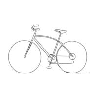 doorlopend single lijn tekening van fiets en fiets dag concept een lijn vector kunst illustratie