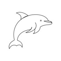 doorlopend single lijn van schattig dolfijn schets vector kunst tekening en wereld dieren in het wild dag concept vector illustratie