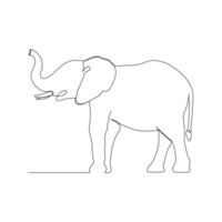 olifant doorlopend single lijn kunst tekening en wereld dieren in het wild dag concept minimalistische vector kunst illustratie.