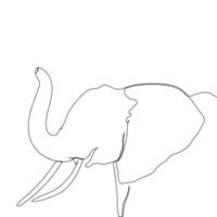 olifant doorlopend single lijn kunst tekening en wereld dieren in het wild dag concept minimalistische vector kunst illustratie.