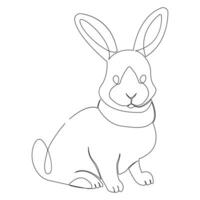 doorlopend een lijn tekening van konijn konijn, huiselijk dier en gelukkig Pasen dag concept hand- getrokken vector kunst illustratie.