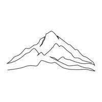 doorlopend een lijn tekening van bergen, landschap van berg reeks single lijn getrokken vector illustratie.