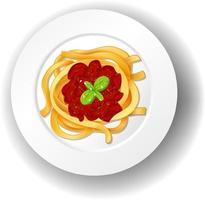 spaghetti bolognese met tomatensaus vector