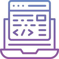 laptop codering vector icoon