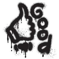 mooi zo logo met hand- icoon. graffiti stijl. vector. geïsoleerd. vector