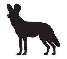 Afrikaanse wild hond silhouet icoon. vector afbeelding.