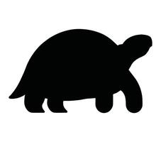 Afrikaanse gehelmd schildpad silhouet icoon. vector afbeelding.