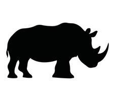 Afrikaanse wit neushoorn silhouet icoon. vector afbeelding.