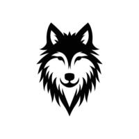 gemakkelijk silhouet logo icoon symbool van een wolf hoofd vector