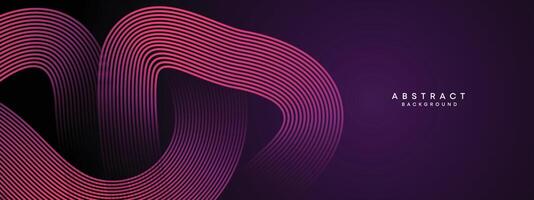 abstract donker Purper en roze golvend cirkels lijnen technologie achtergrond. helling met gloeiend lijnen glimmend meetkundig vorm en diagonaal, voor brochure, omslag, poster, banier, website, hoofd vector