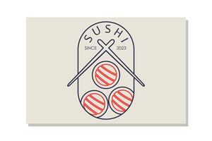 sushi logo ontwerp voor Japans voedsel restaurant vector