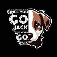 een keer u Gaan jack Russell terriër typografie t-shirt ontwerp illustratie pro vector