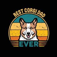 het beste welsh corgi vader ooit typografie retro t-shirt ontwerp, wijnoogst tee overhemd pro vector