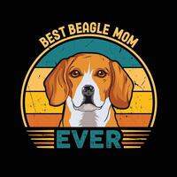 het beste brak mam ooit typografie retro t-shirt illustratie, wijnoogst tee pro vector