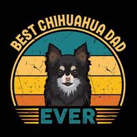 het beste chihuahua vader ooit typografie retro t-shirt ontwerp, wijnoogst tee overhemd pro vector