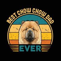 het beste chow chow vader ooit typografie retro t-shirt ontwerp, wijnoogst tee overhemd pro vector