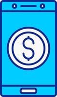 valuta blauw gevulde icoon vector