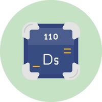 darmstadtium vlak cirkel icoon vector