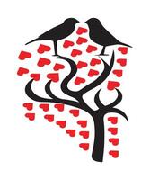 gelukkig Valentijn liefde vogel en boom vector
