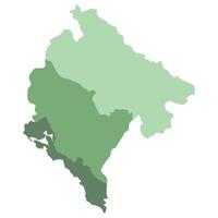 Montenegro kaart. kaart van Montenegro in drie hoofd Regio's in veelkleurig vector